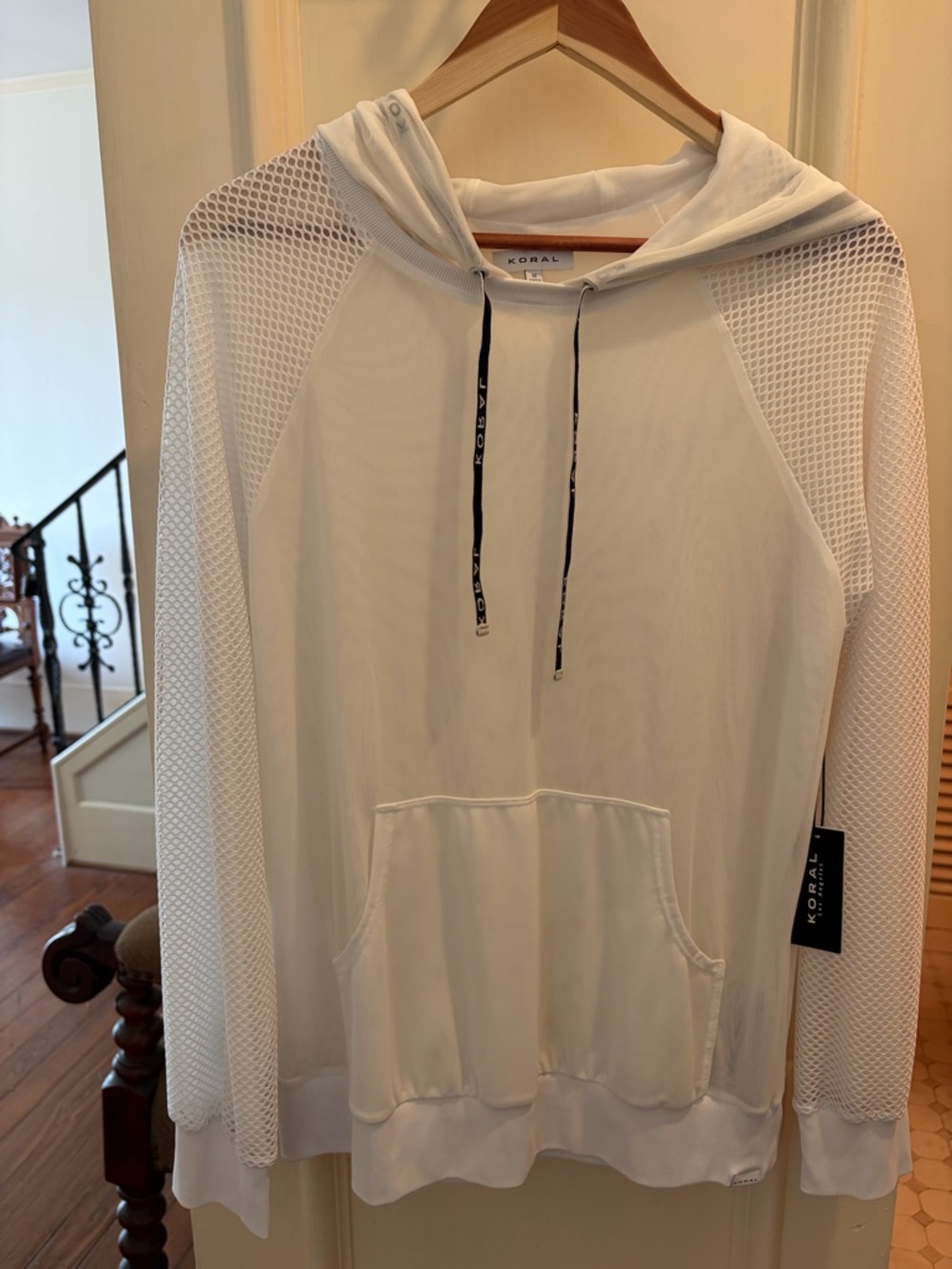 KORAL White Mesh Hoodie